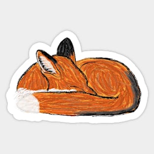 Artwork showing a Sleeping Red Fox I Sticker